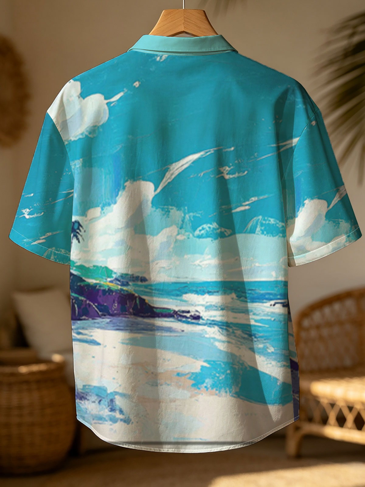 Tropical Beach with Palm Trees and Blue Sky -  Shirt