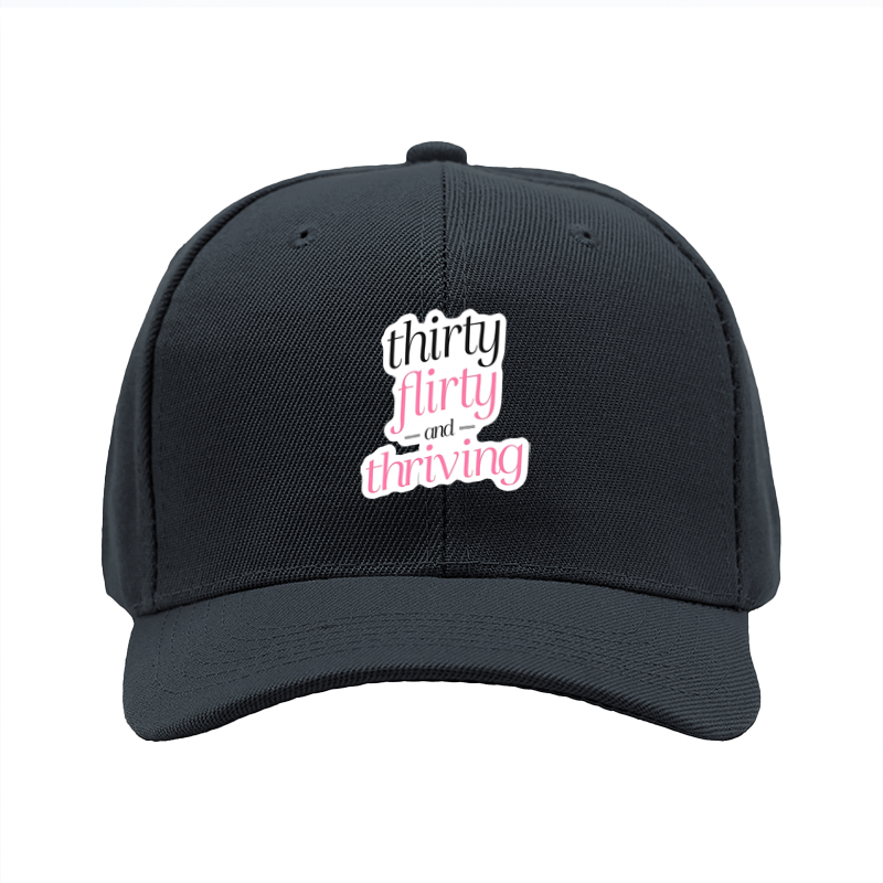 1pc New Baseball Cap Thirty Flirty and Thriving Print Unisex Adjustable Hat for Outdoor Activities Adults Fashion Statement Casual Wear