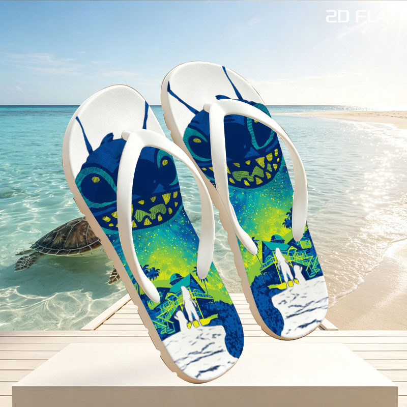 Stitch and Lilo in a Starry Night Adventure -  flip-flops