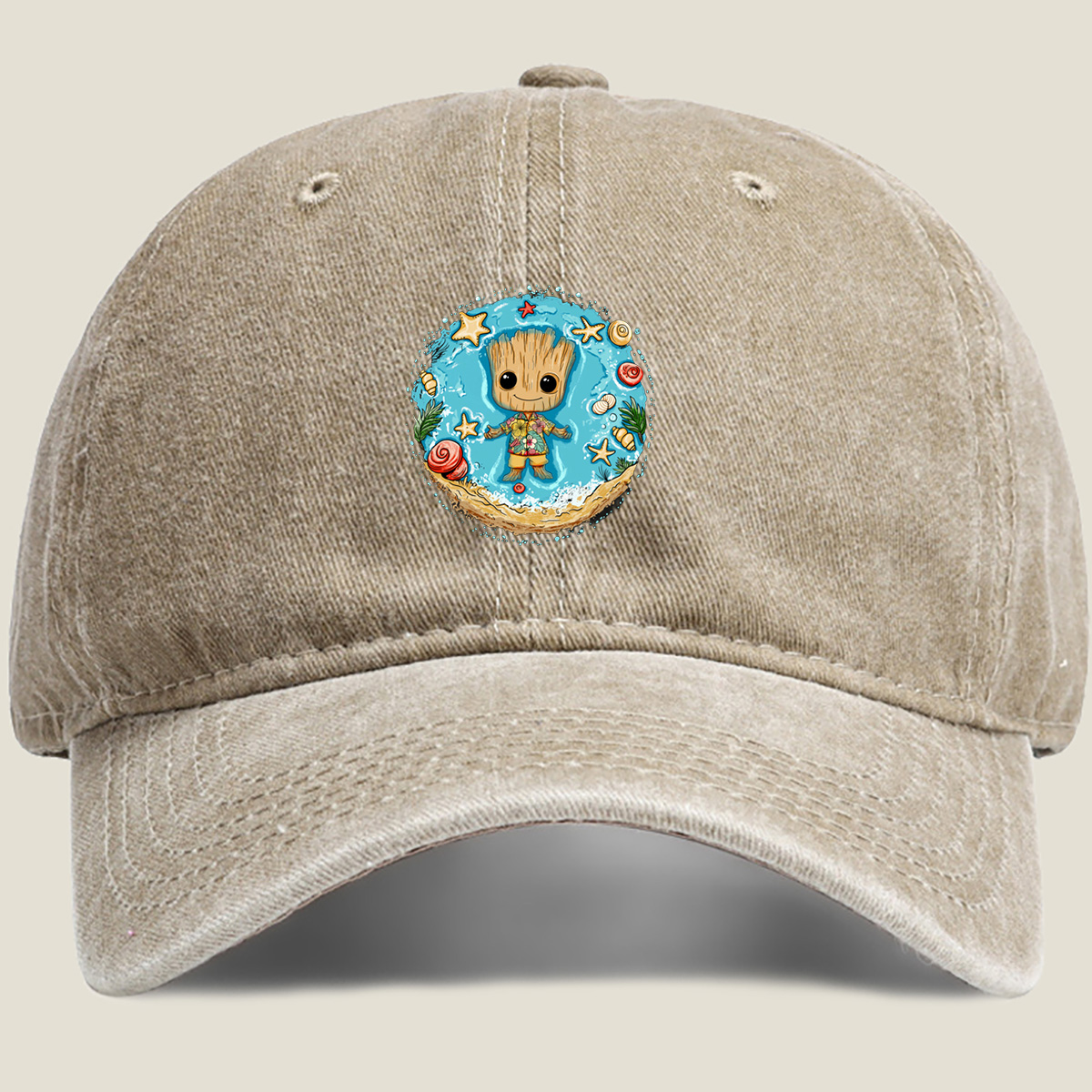 Guardians of the Galaxy - Baby Groot at the Beach - Washed Denim - Baseball Cap