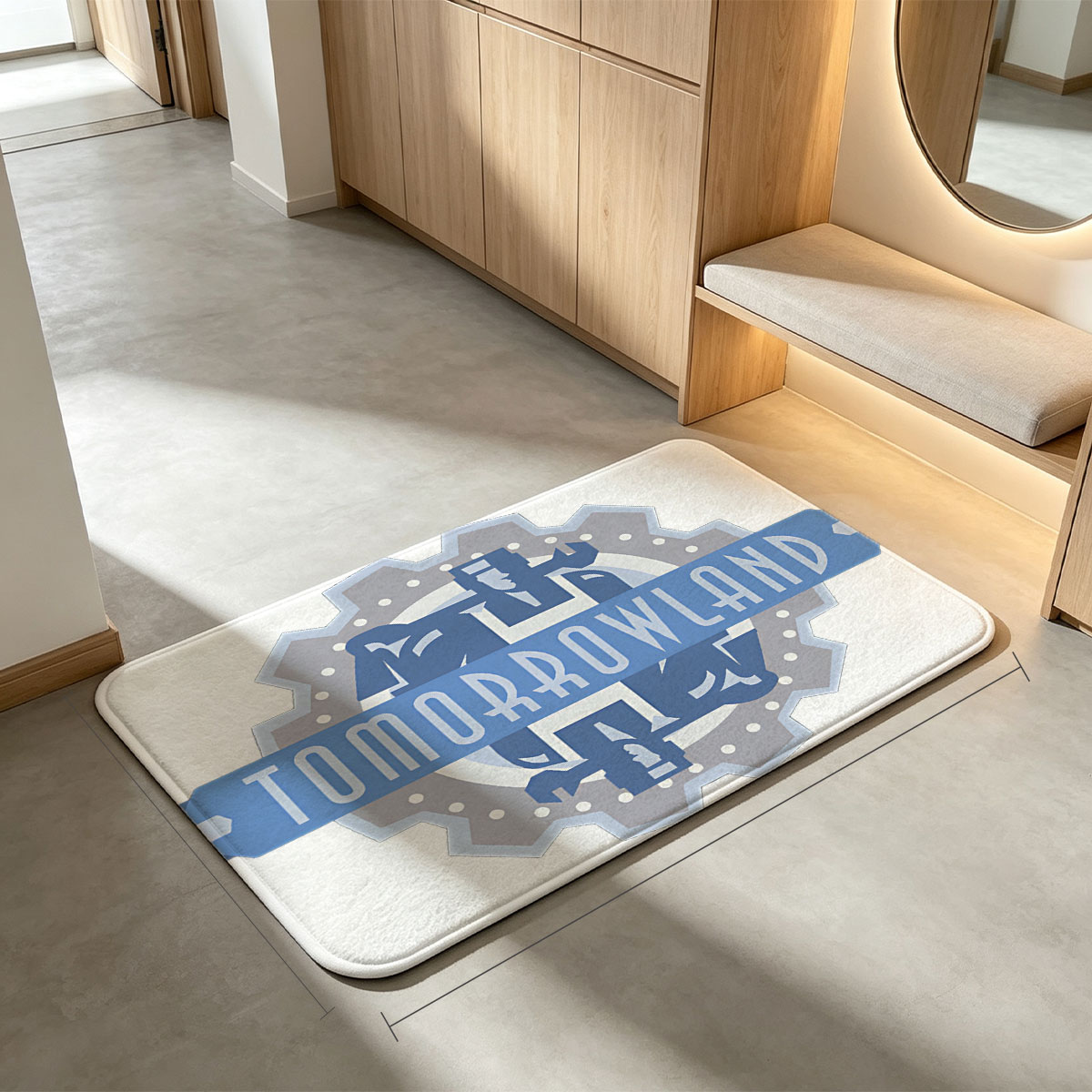 Tomorrowland Festival Logo with Gear and Robot Design - Flannel floor mat