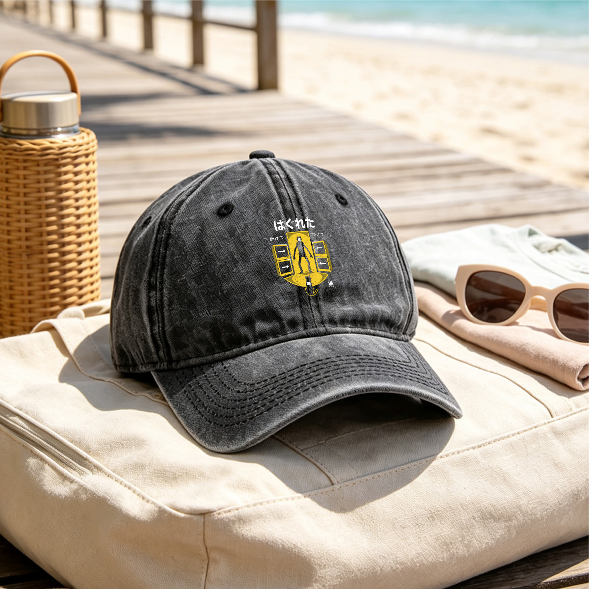 Hakureta: The Cat and the Man - Washed Denim - Baseball Cap