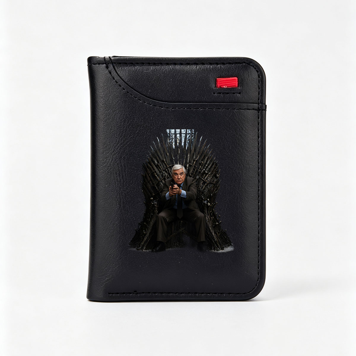 Robert Mueller on the Iron Throne, Holding a Gun - Vertical Style Wallet