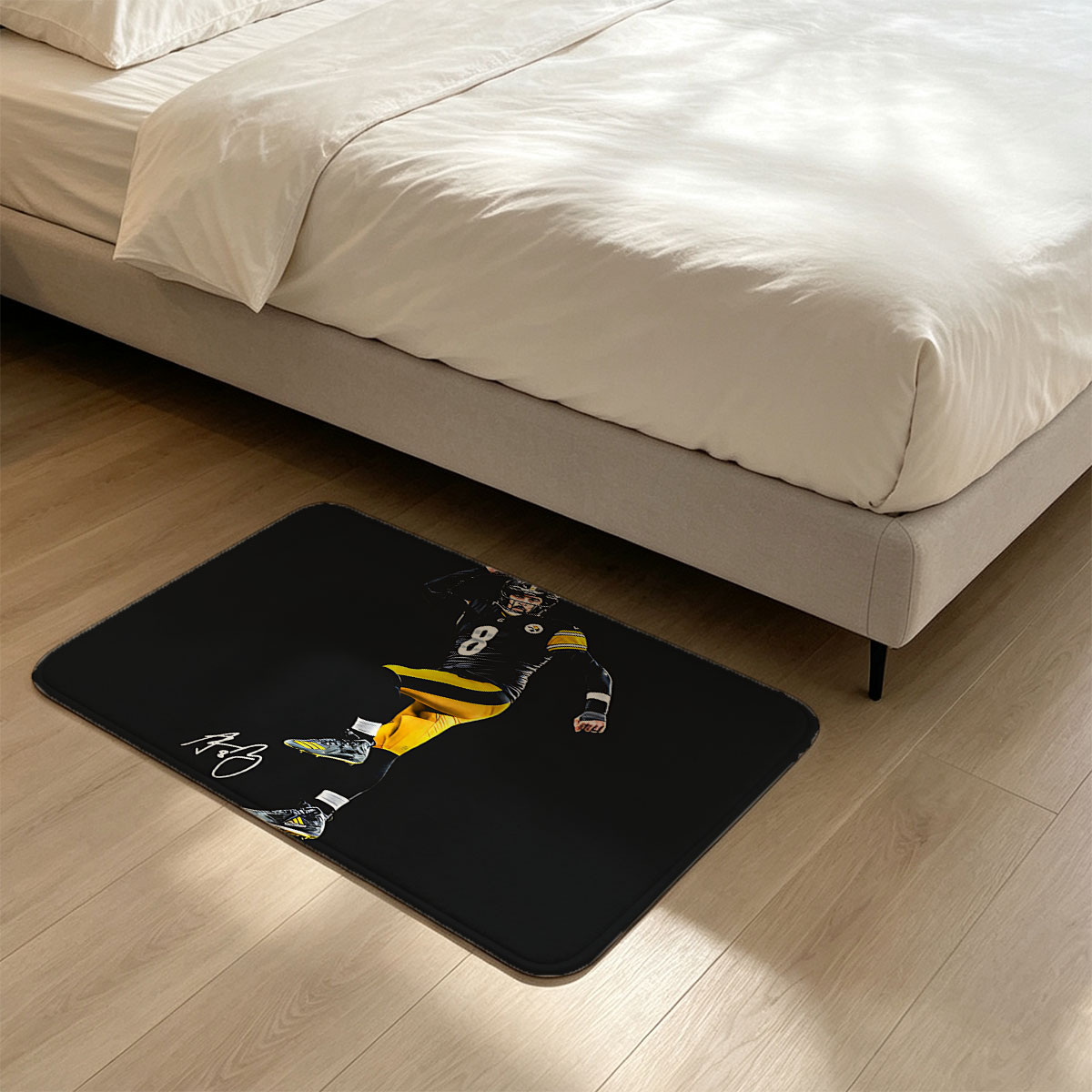 Pittsburgh Steelers Quarterback #8 Celebrating in Action - Flannel floor mat
