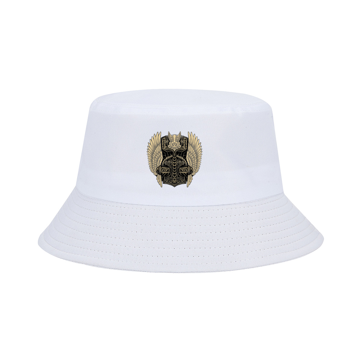 Thor's Hammer with Winged Viking Warrior Design - Fisherman's Hat