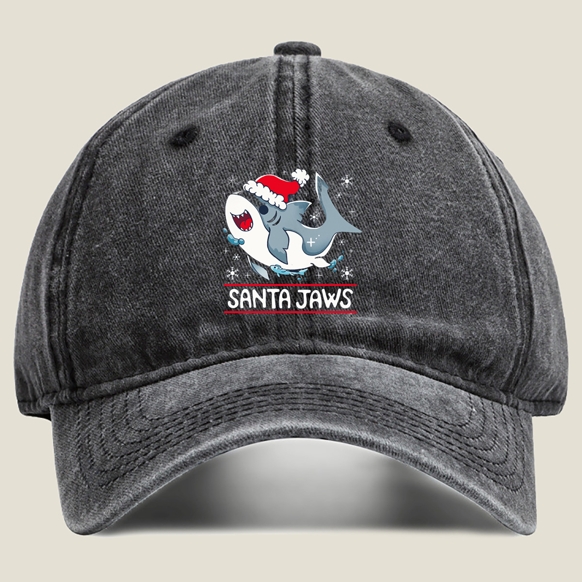 Santa Jaws - Washed Denim - Baseball Cap