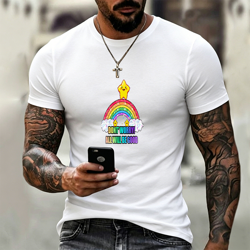 Unisex Classic T-Shirt Rainbow Star Design 