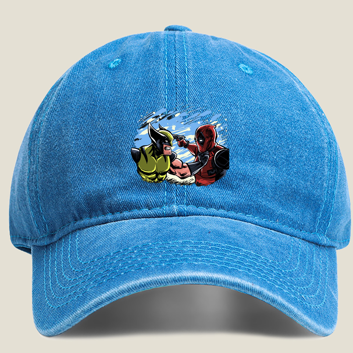 Deadpool vs Wolverine - Washed Denim - Baseball Cap