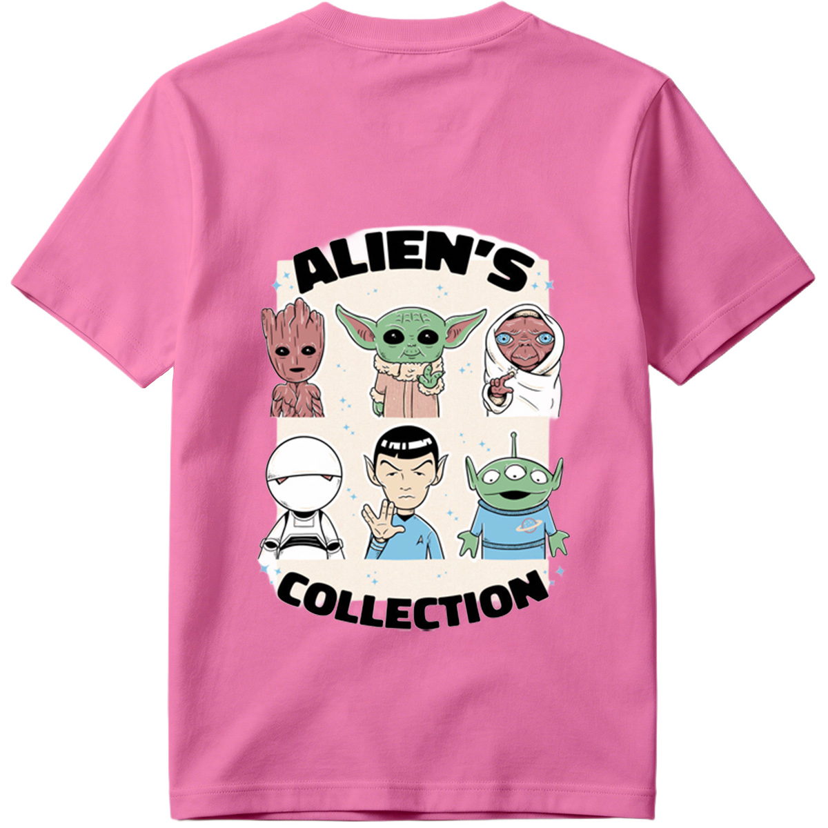 Alien's Collection: Groot, Yoda, Jabba, Baymax, Spock, and Alien - Tee