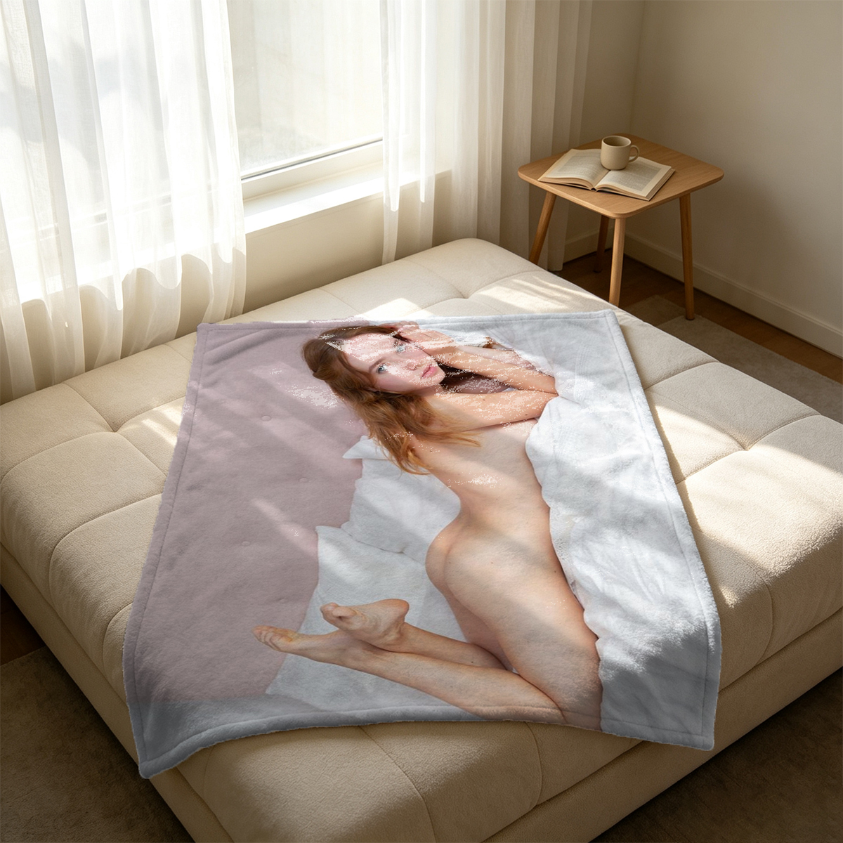 Yua Mikami Nude in Bed Covering Breasts - Blanket