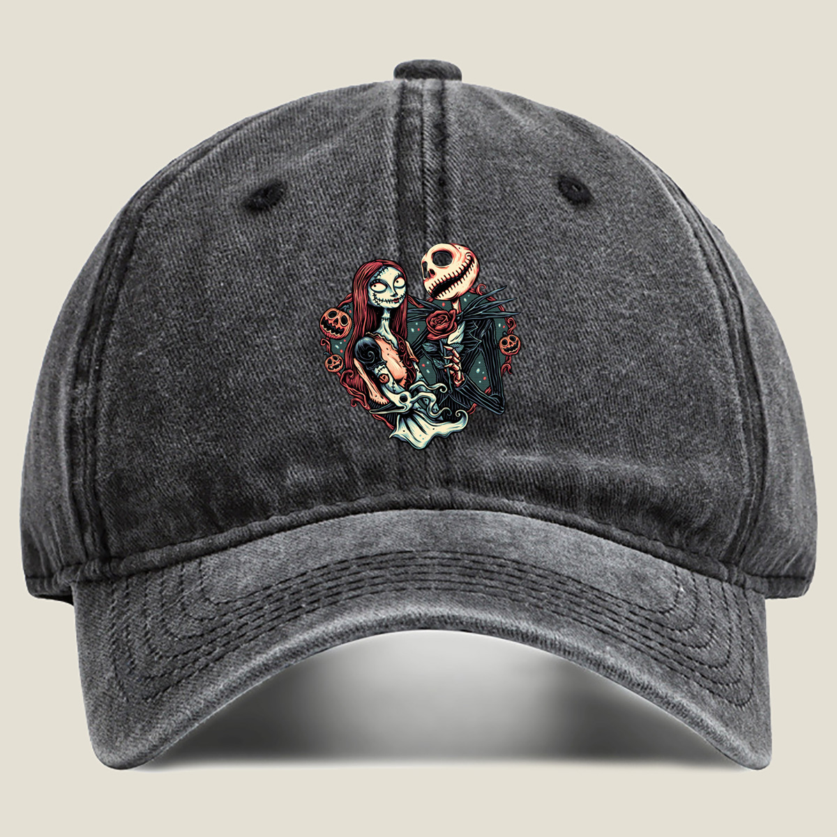 The Nightmare Before Christmas: Jack and Sally - Washed Denim - Baseball Cap