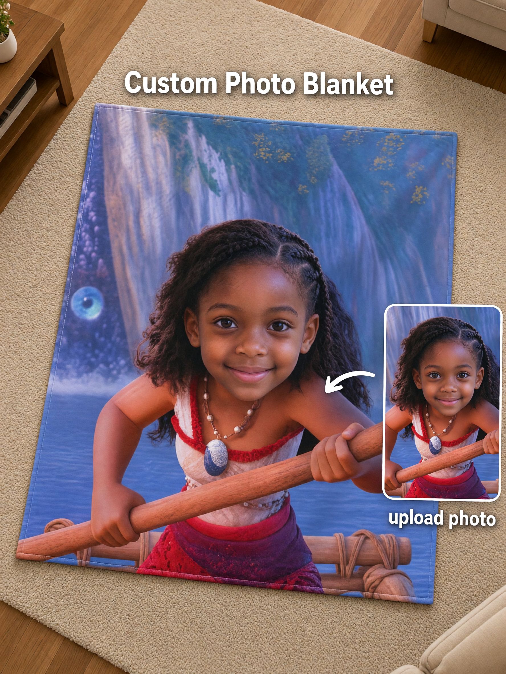 Custom Face Photo Blanket Personalized Flannel Throw Blanket for Bed Sofa and Travel Ideal Cozy Family Gift