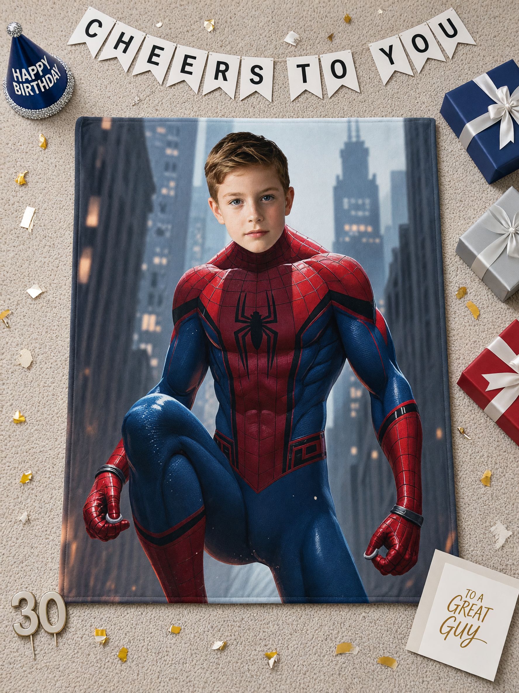 Custom Photo Face Blanket Personalized Superhero Flannel Throw Ultra Soft Fleece Bed Couch Quilt Ideal Gift