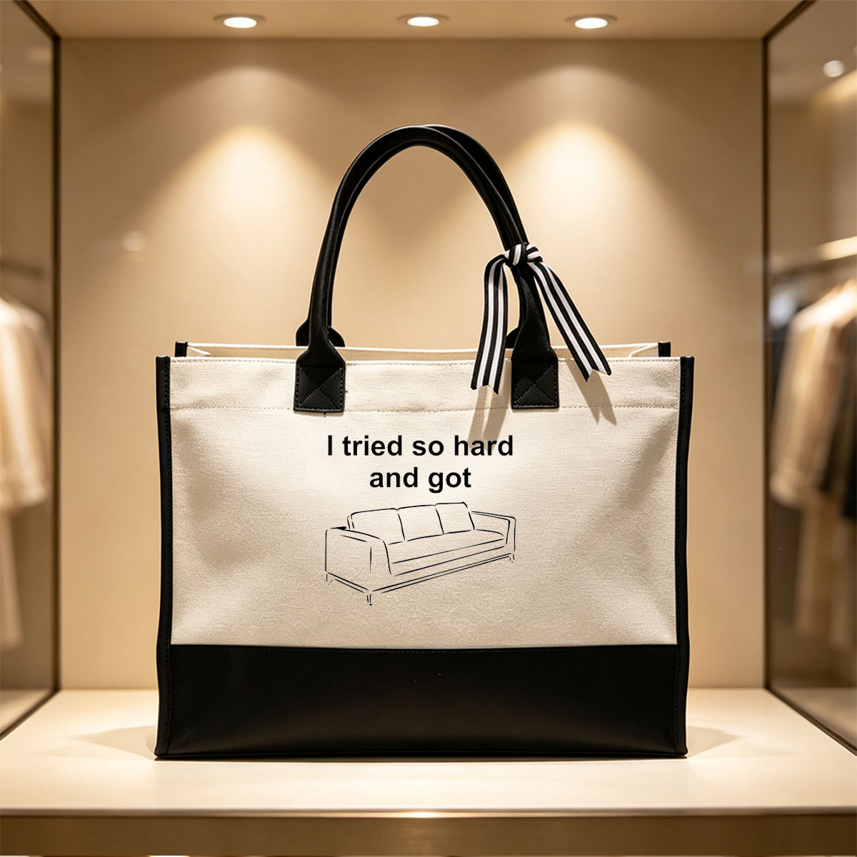 I Tried So Hard and Got This Couch - Canvas patchwork gift tote bag