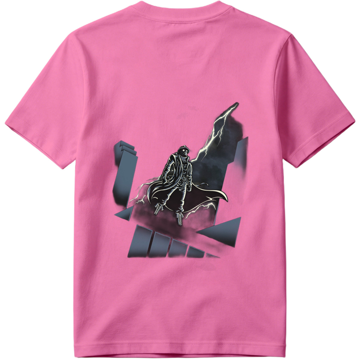 The Shadow of the Storm: Dark Hero on Rooftop - Tee