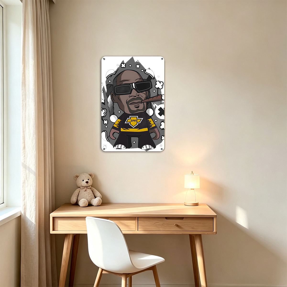 Snoop Dogg Cartoon Character with Cigar and 1993 Jersey - painting