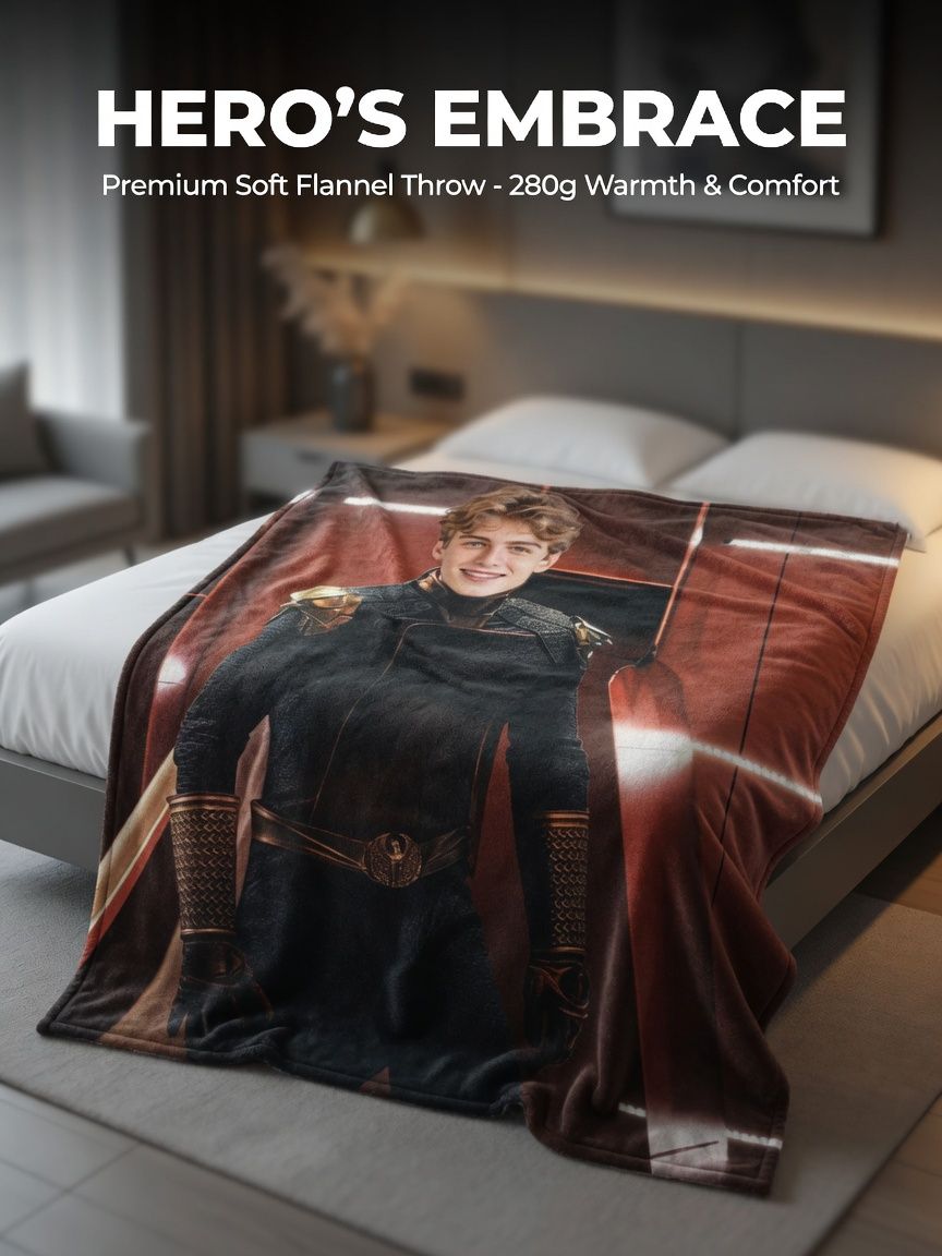 Custom Face Photo Flannel Fleece Throw Blanket Personalized Superhero Portrait Bed Couch Soft Warm Keepsake Gift