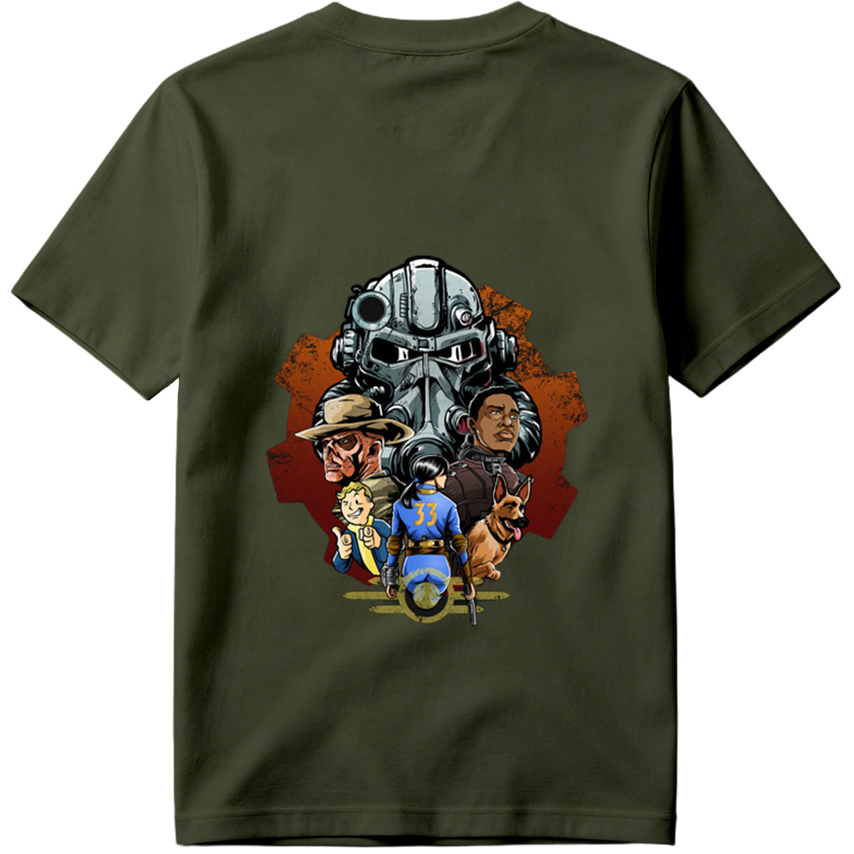 Fallout: Vault Boy, Vault Dweller, Dogmeat, and Brotherhood of Steel - Tee