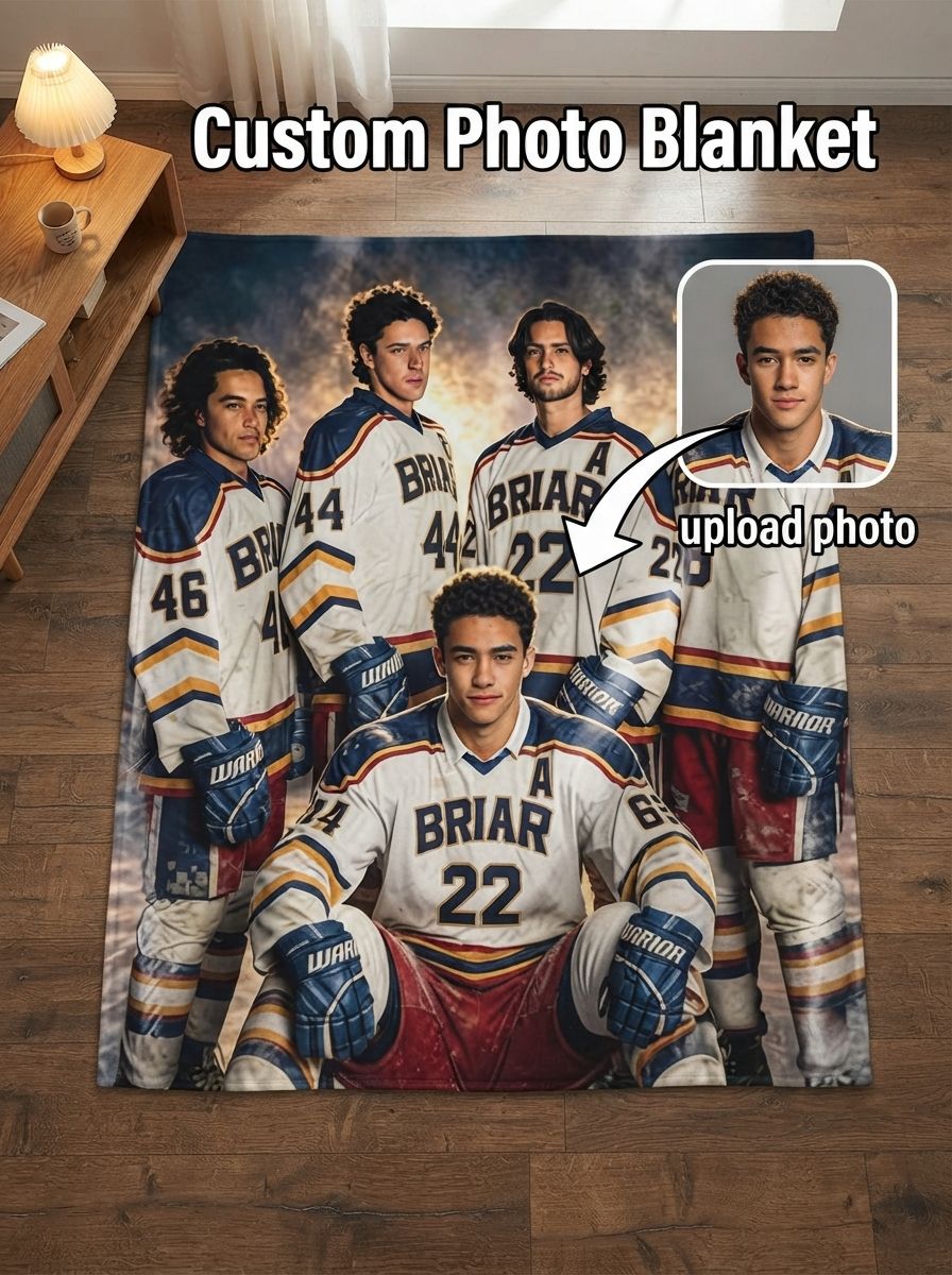 Custom Photo Face Flannel Blanket Personalized Sports Team Portrait Soft Cozy Throw Ideal Keepsake Gift