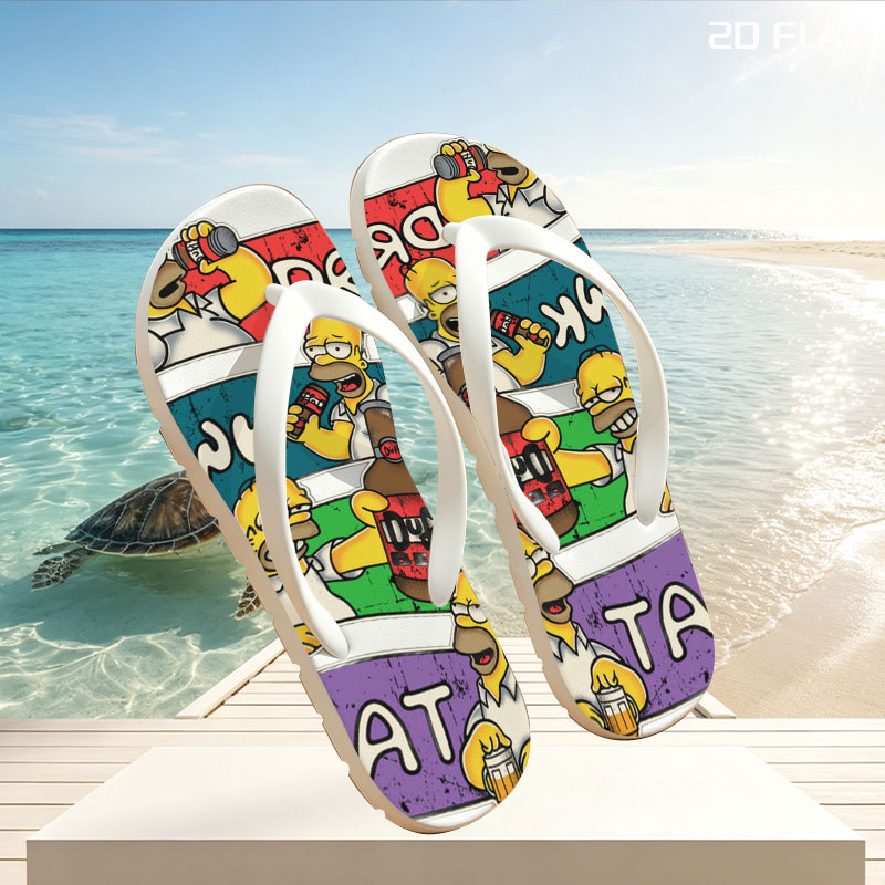 Homer Simpson Drinks Duff Beer: Drink, Drink, Repeat -  flip-flops