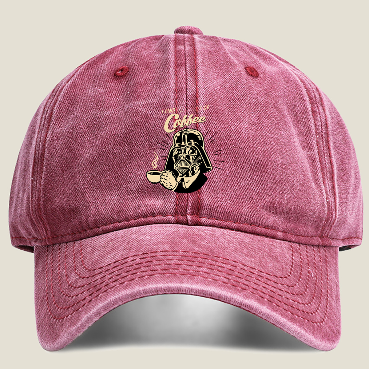 Darth Vader Coffee Poster - Washed Denim - Baseball Cap