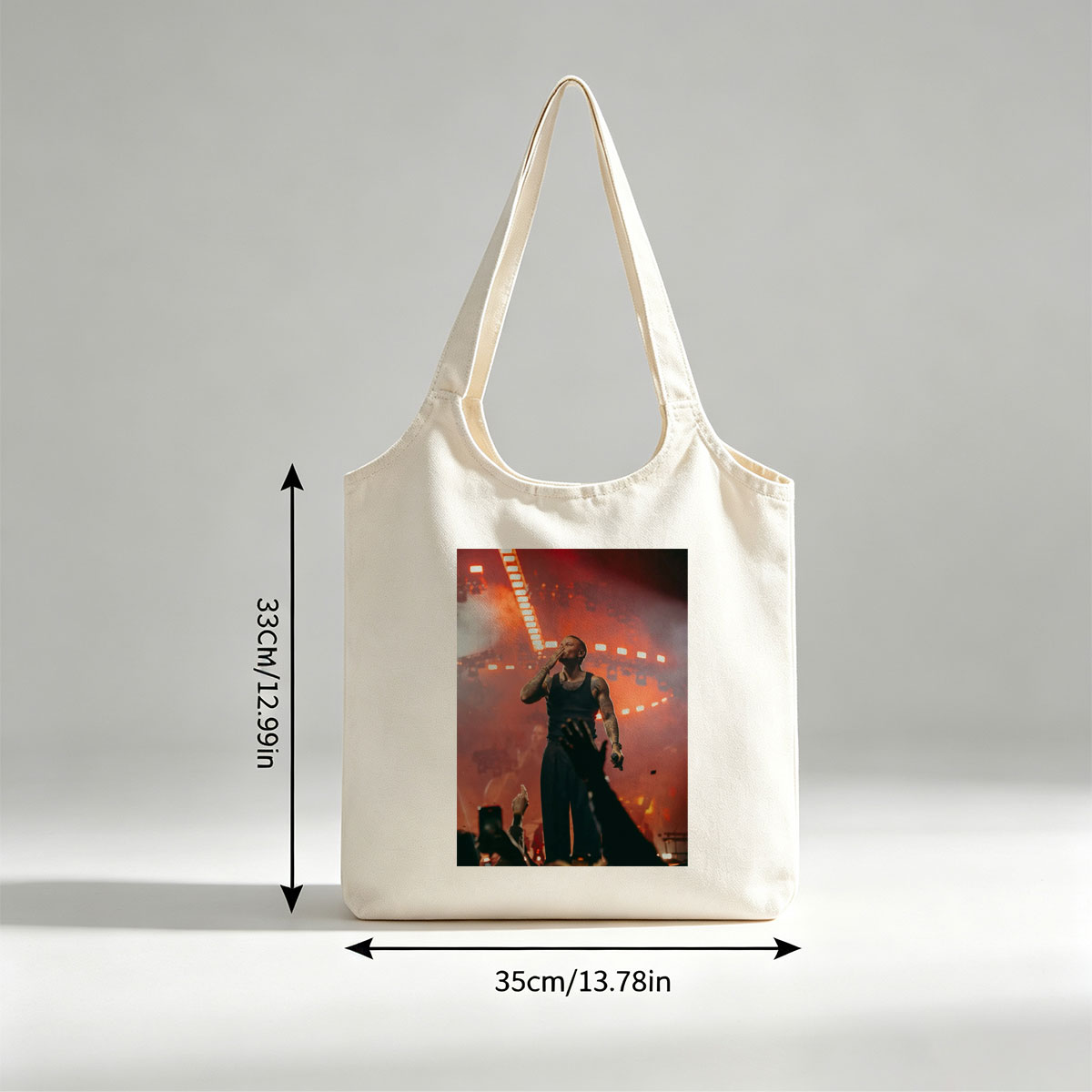Tory Lanez on Stage Performing at a Concert with Intense Red Lighting and Crowd Engagement - Canvas shoulder bags/