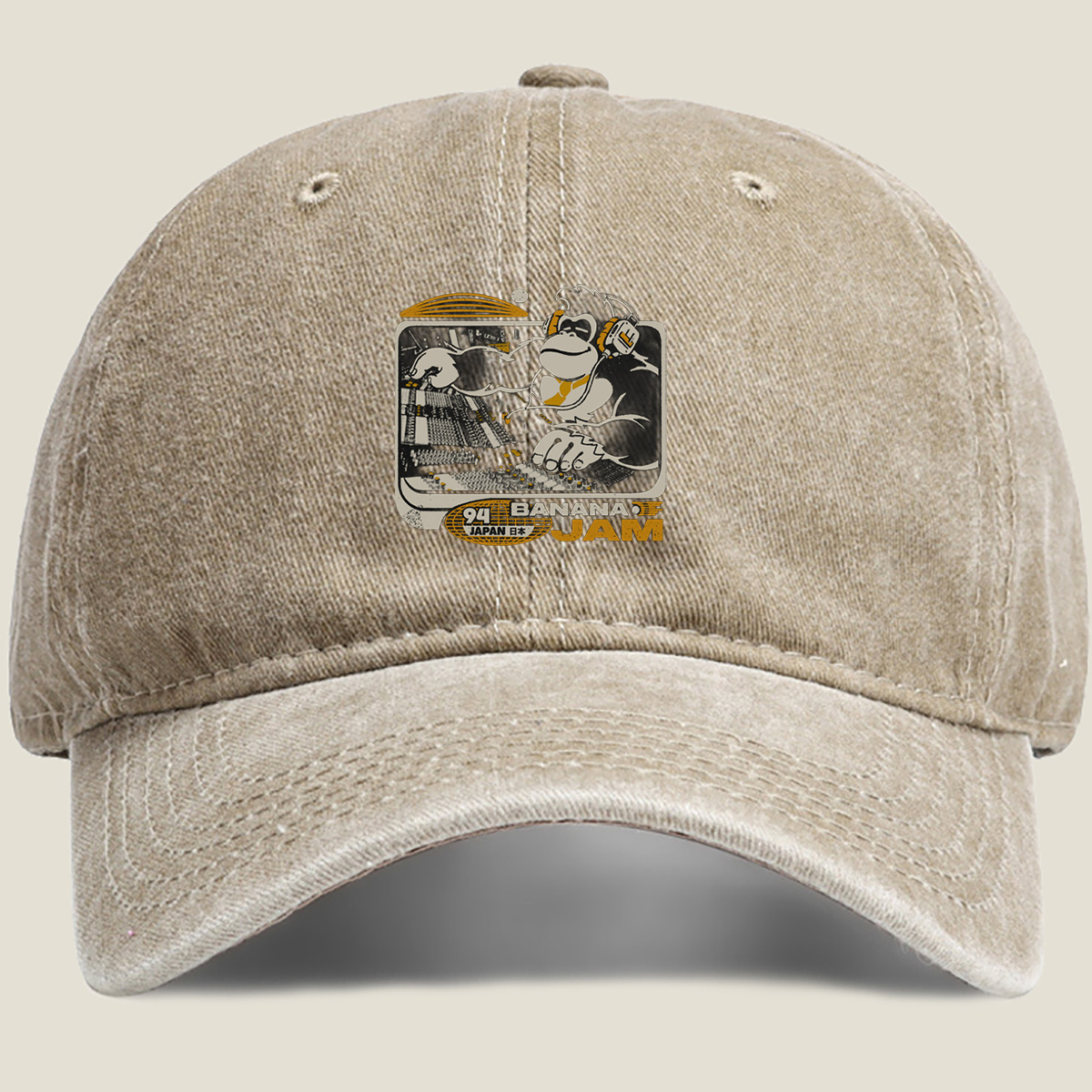 Banana Jam 94 Japan - Monkey DJ Character - Washed Denim - Baseball Cap