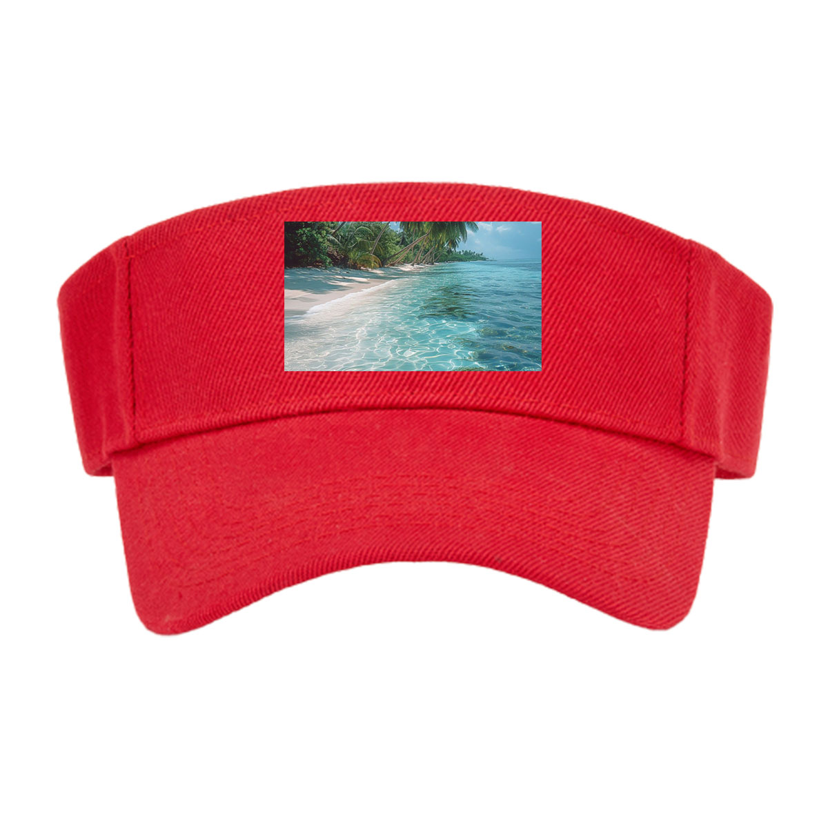 Tropical Beach with Crystal Clear Water and Palm Trees -  Visor cap