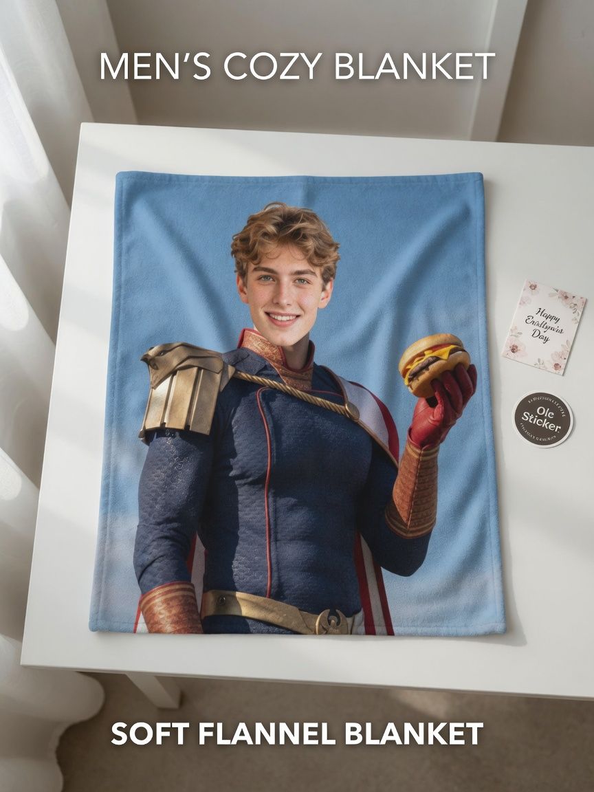 Custom Face Photo Flannel Throw Blanket Personalized Superhero Graphic Ultra Soft Anti Pilling Plush Keepsake Gift