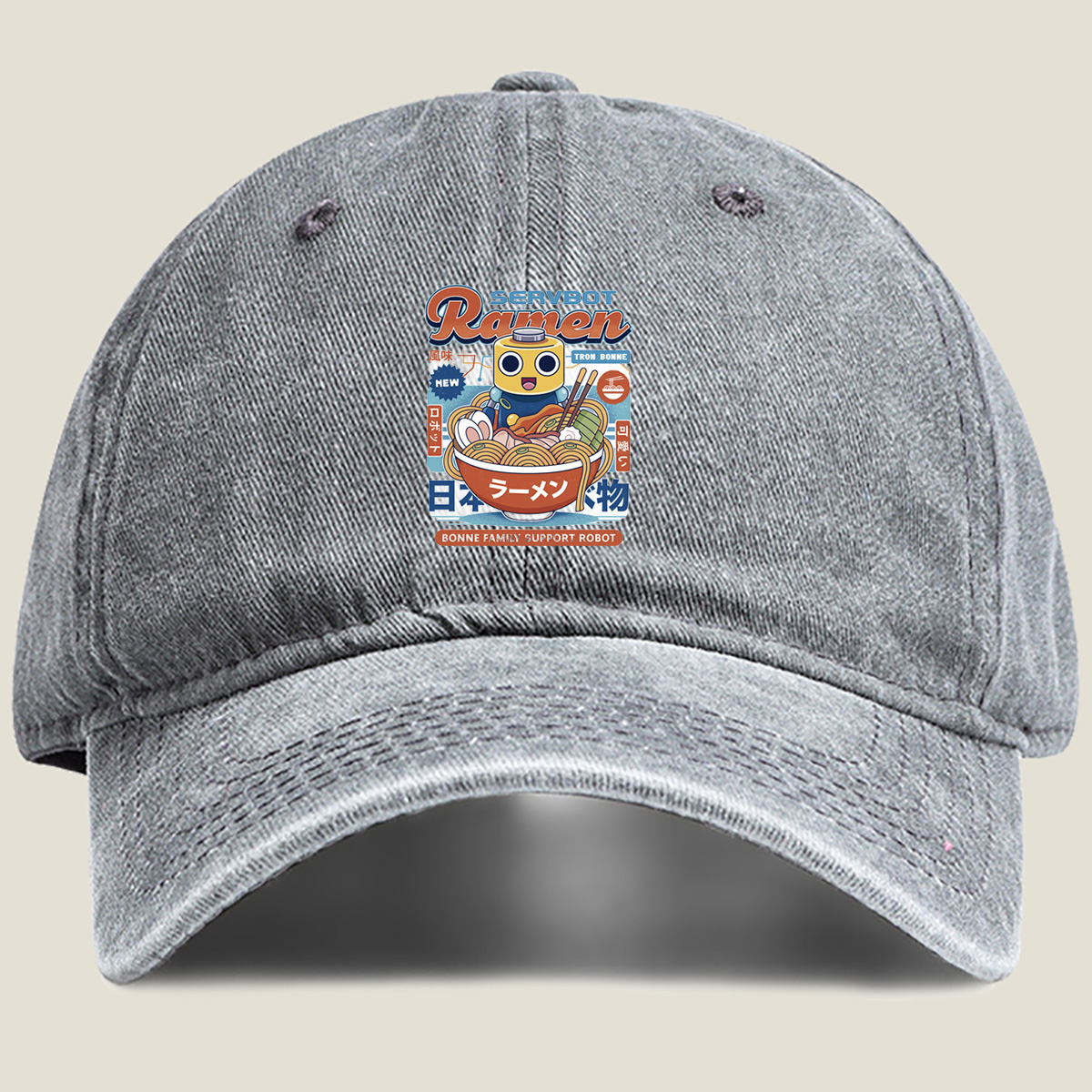 Servbot Ramen: Tron Bonne and the Bonne Family Support Robot - Washed Denim - Baseball Cap