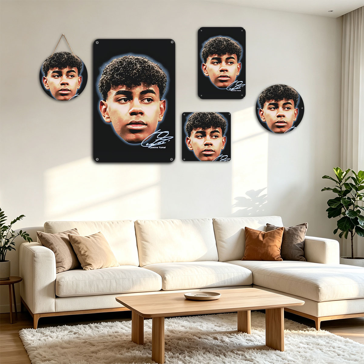 Lamine Yamal Portrait with Signature - painting