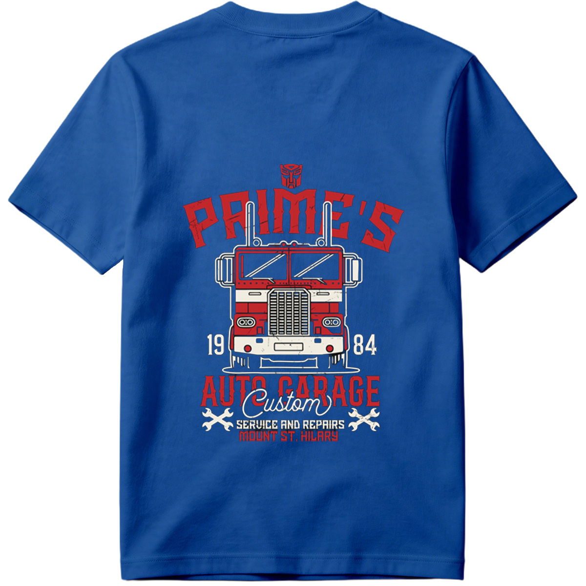 Transformers Optimus Prime Auto Garage T-Shirt Design - Tee