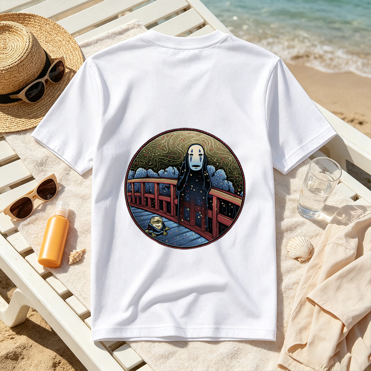 Spirited Away: No-Face and Frog on Bridge - Tee