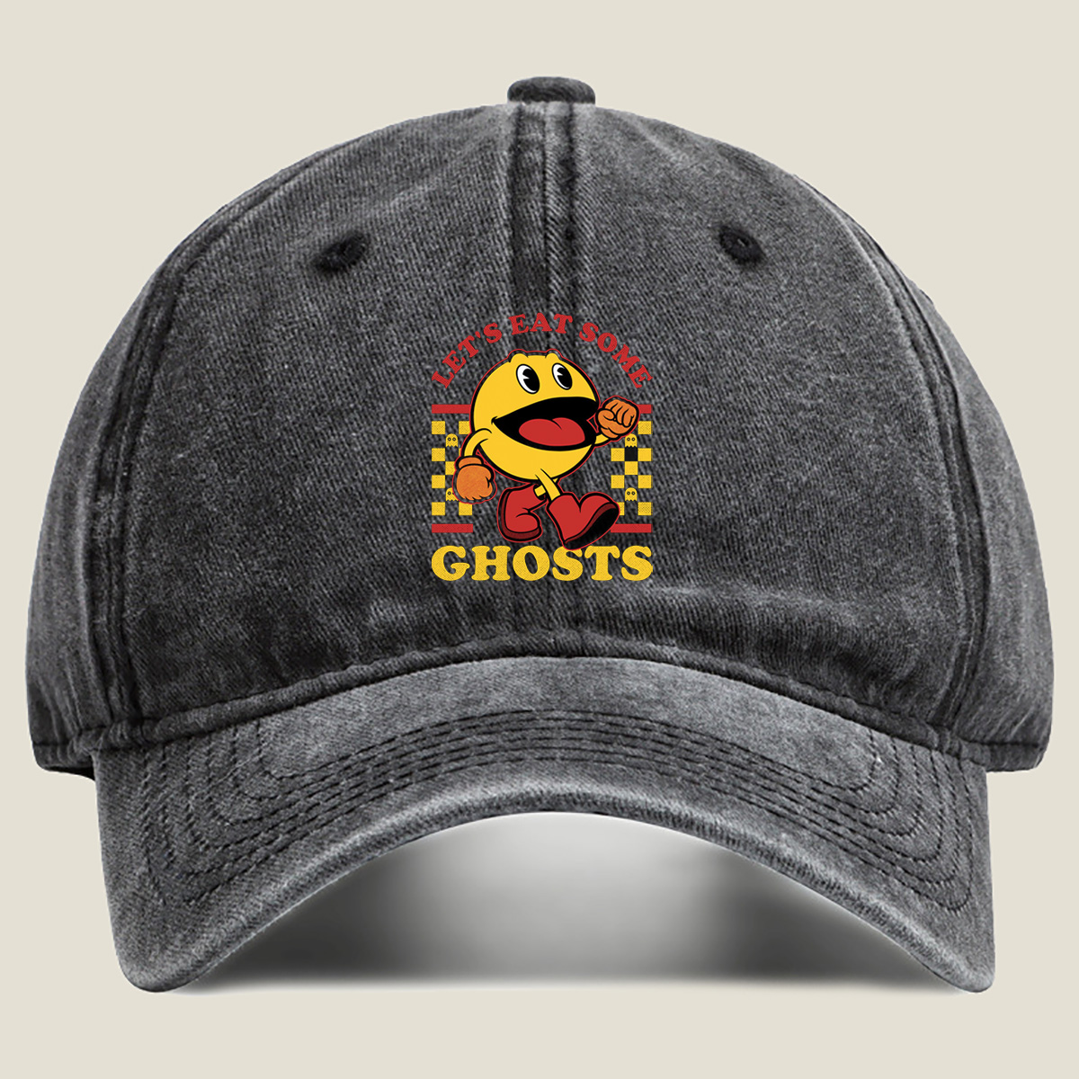 Pac-Man: Let's Eat Some Ghosts - Washed Denim - Baseball Cap
