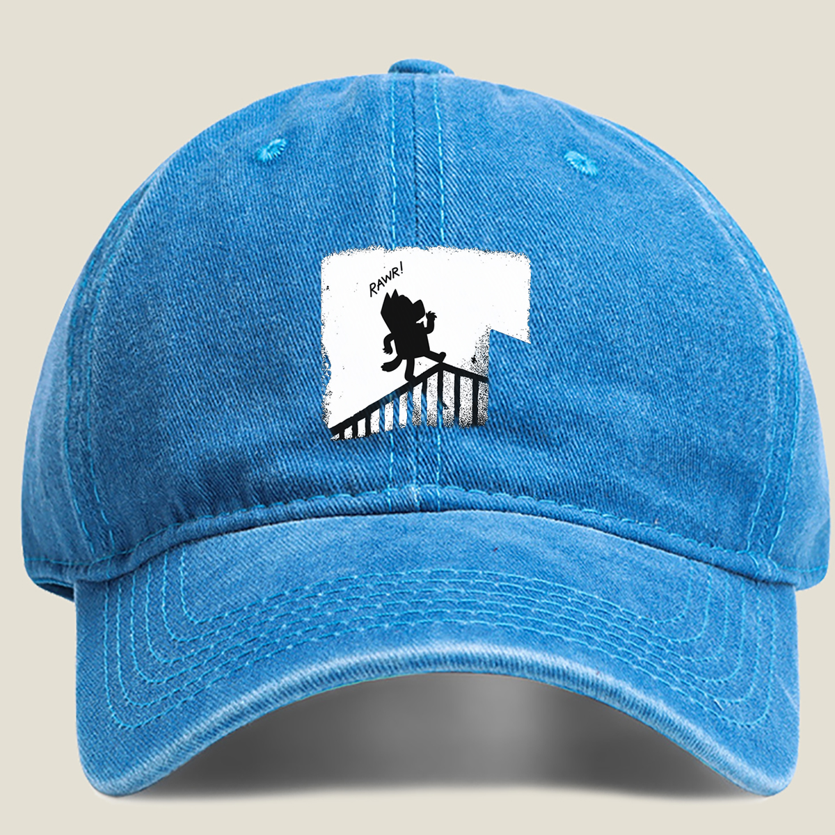 Cat in the Hat Rawr! - Washed Denim - Baseball Cap