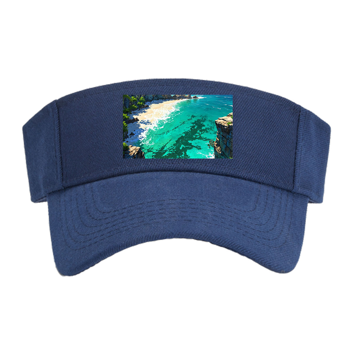 Tropical Bay with Crystal Clear Waters and Lush Cliffs -  Visor cap