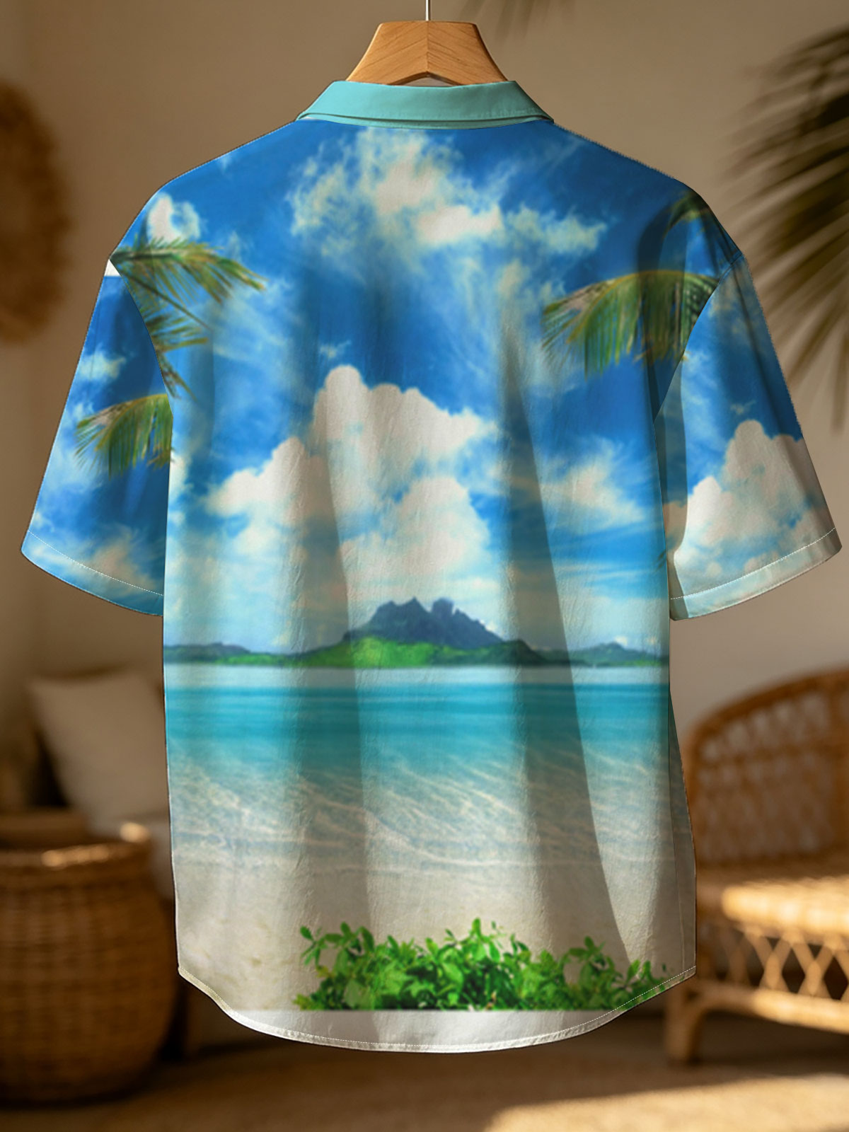 Tropical Beach with Crystal Clear Water and Lush Greenery -  Shirt