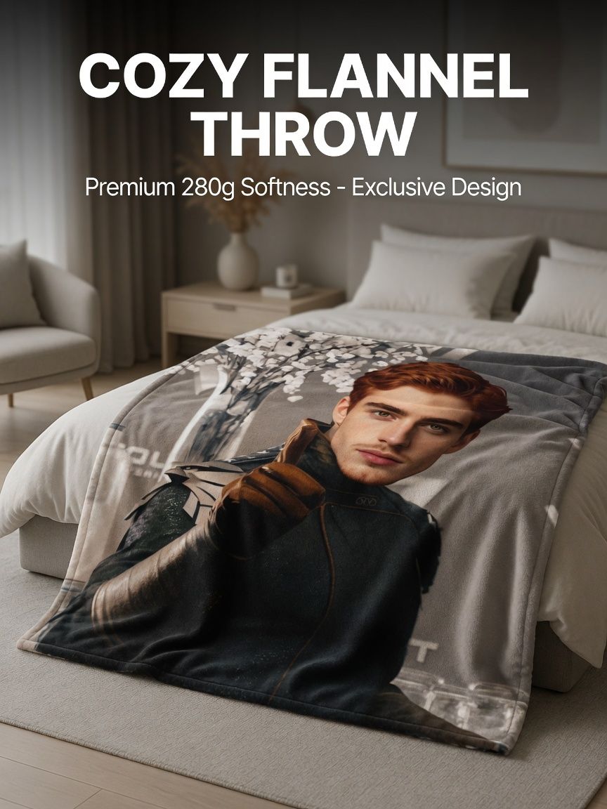 Custom Photo Face Blanket Personalized Flannel Fleece Throw Soft Skin-Friendly Warm Cover Ideal Custom Keepsake Gift