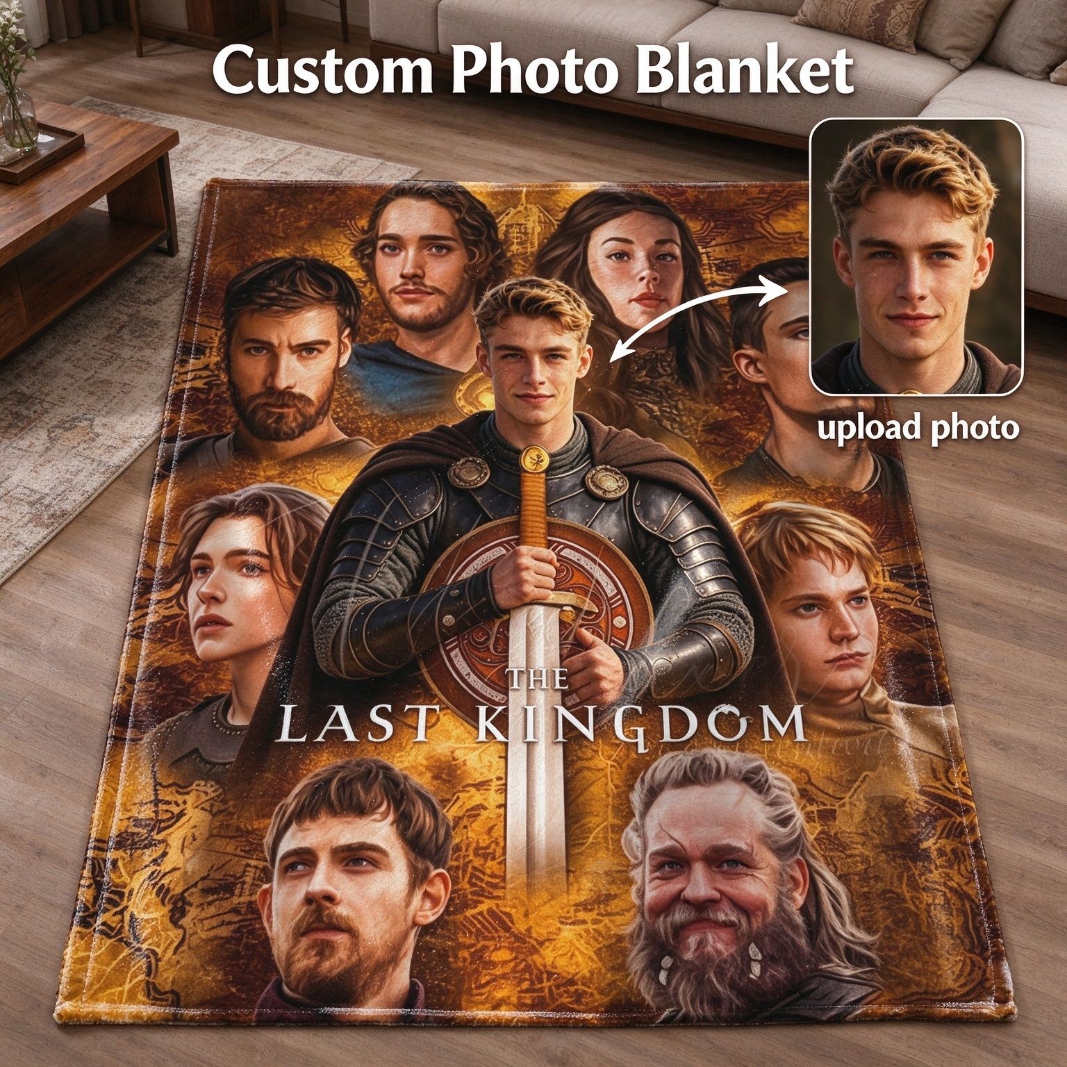 Custom Photo Flannel Blanket Personalized Face Portrait Throw Ultra Soft Cozy Fleece Wrap Ideal Keepsake Gift