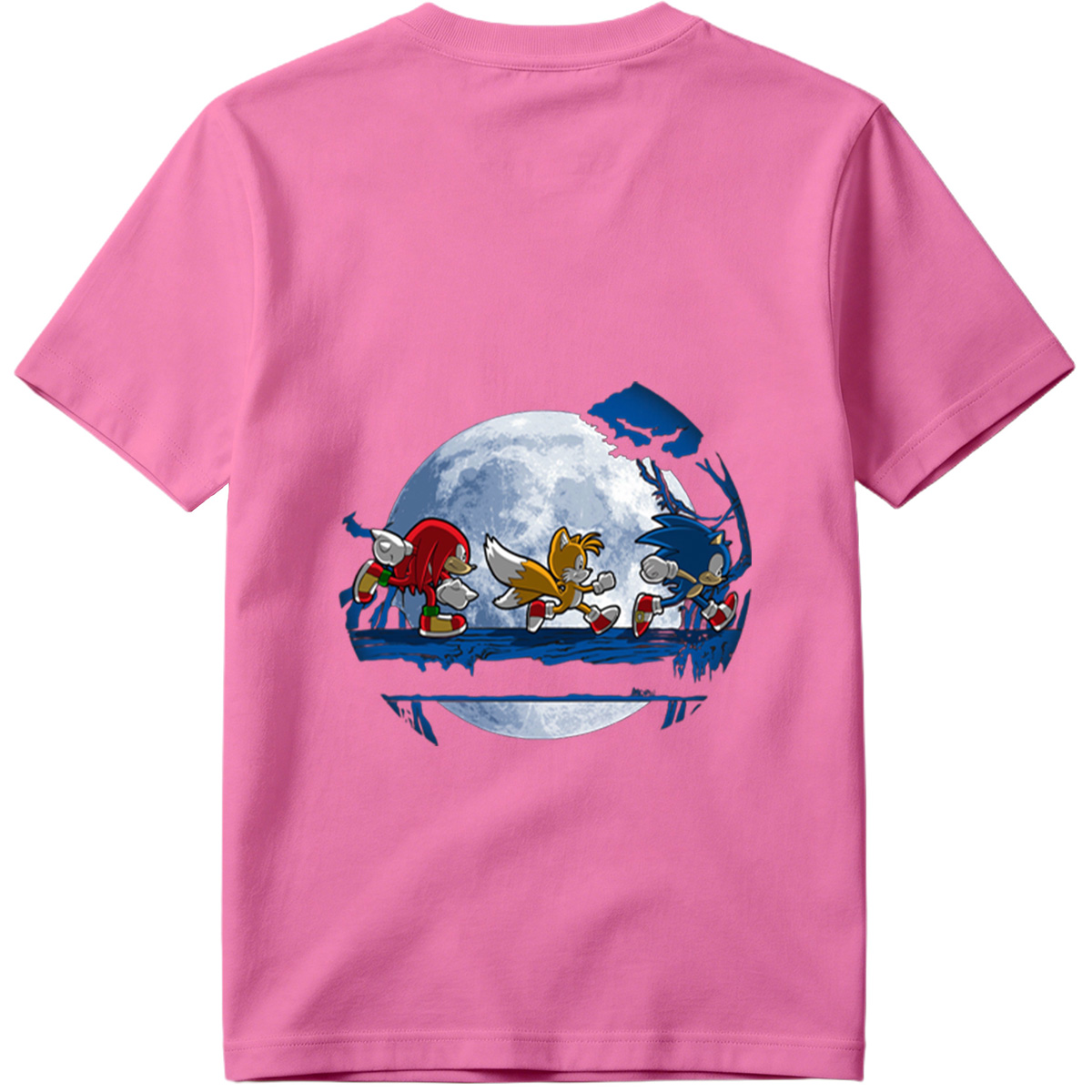 Sonic, Tails, and Knuckles Running Under the Moon - Tee