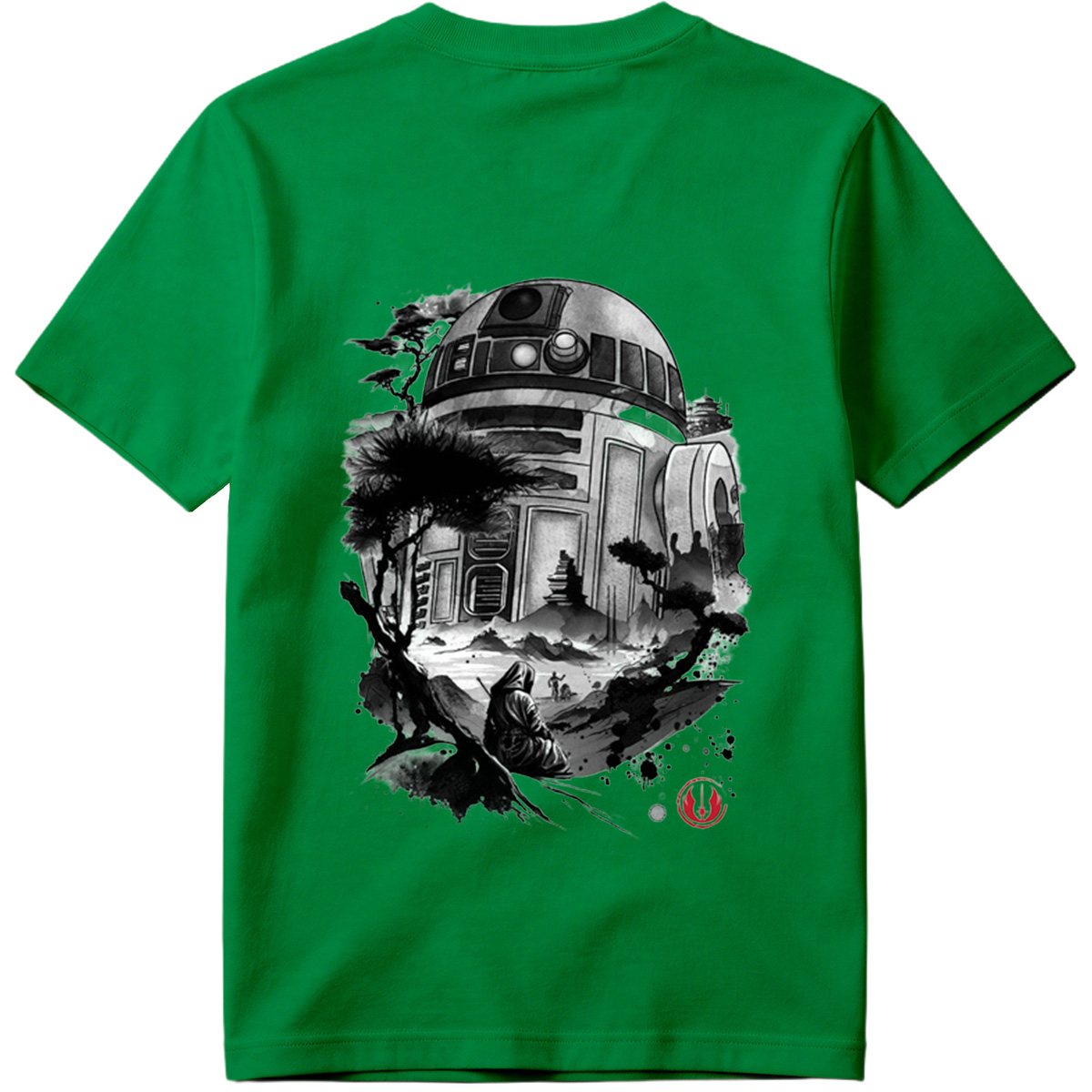 Star Wars: R2-D2 and Jedi in Zen Landscape - Tee