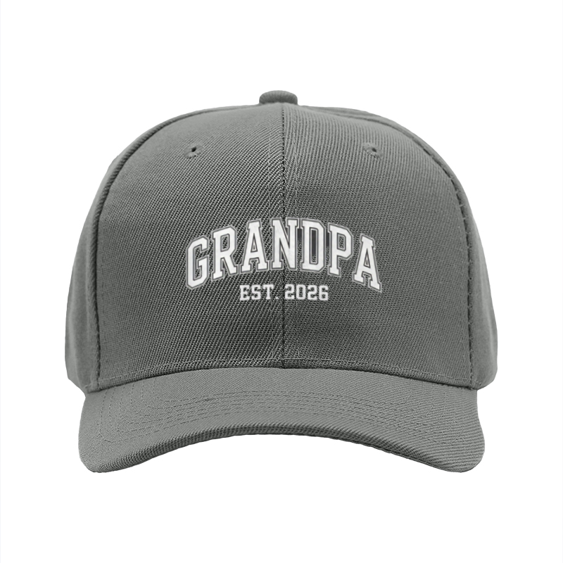 1pc New Baseball Cap Grandpa Est. 2026 Print Unisex Adjustable Hat for Outdoor Activities Adults Casual Wear Fashion Statement Accessory