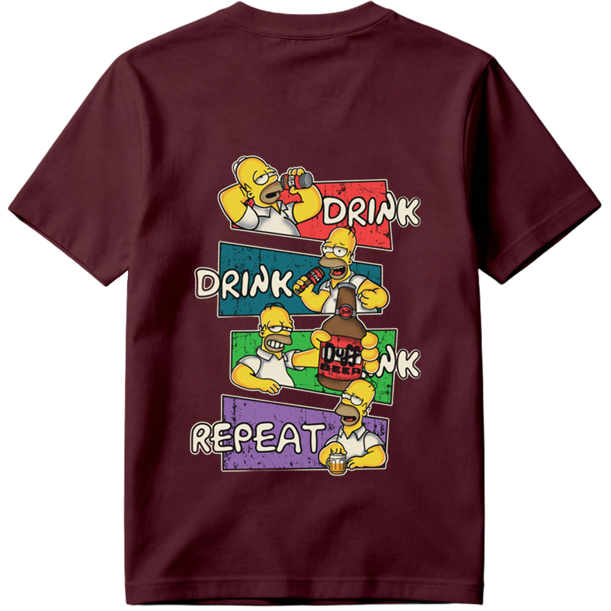 The Simpsons Homer Drink Duff Beer Repeat - Tee