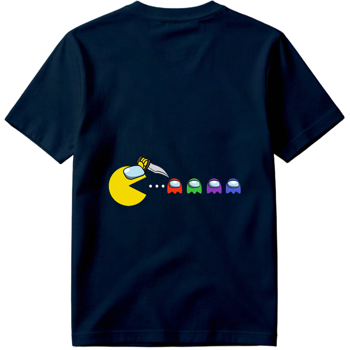 Pac-Man Meets Among Us Characters - Tee