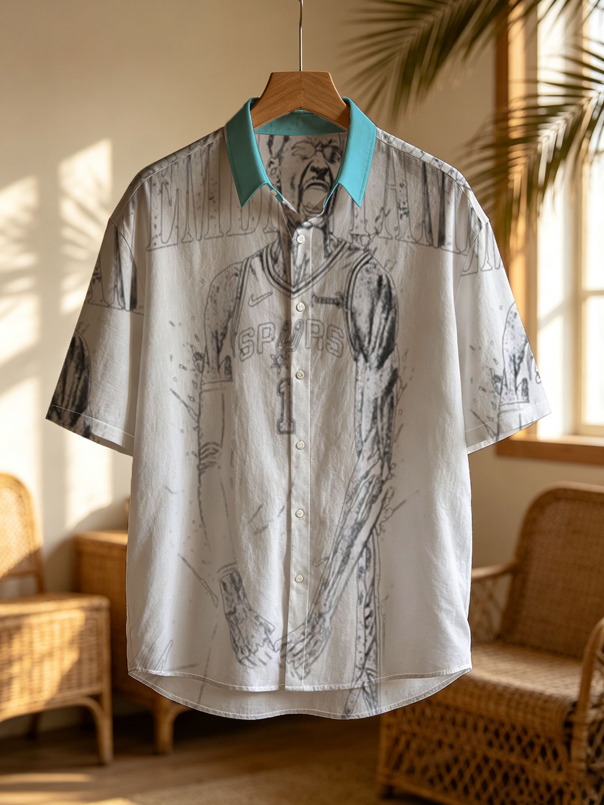 Wembanyama in Spurs Jersey, #1, Basketball Player, Artist Signature -  Shirt