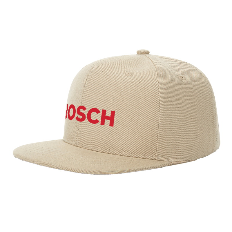 Flat Brim Baseball Cap Bosch Logo Print Streetwear Underground Skate Style for Basketball Court Skate Park Urban Lifestyle Skaters Rappers Streetwear Enthusiasts