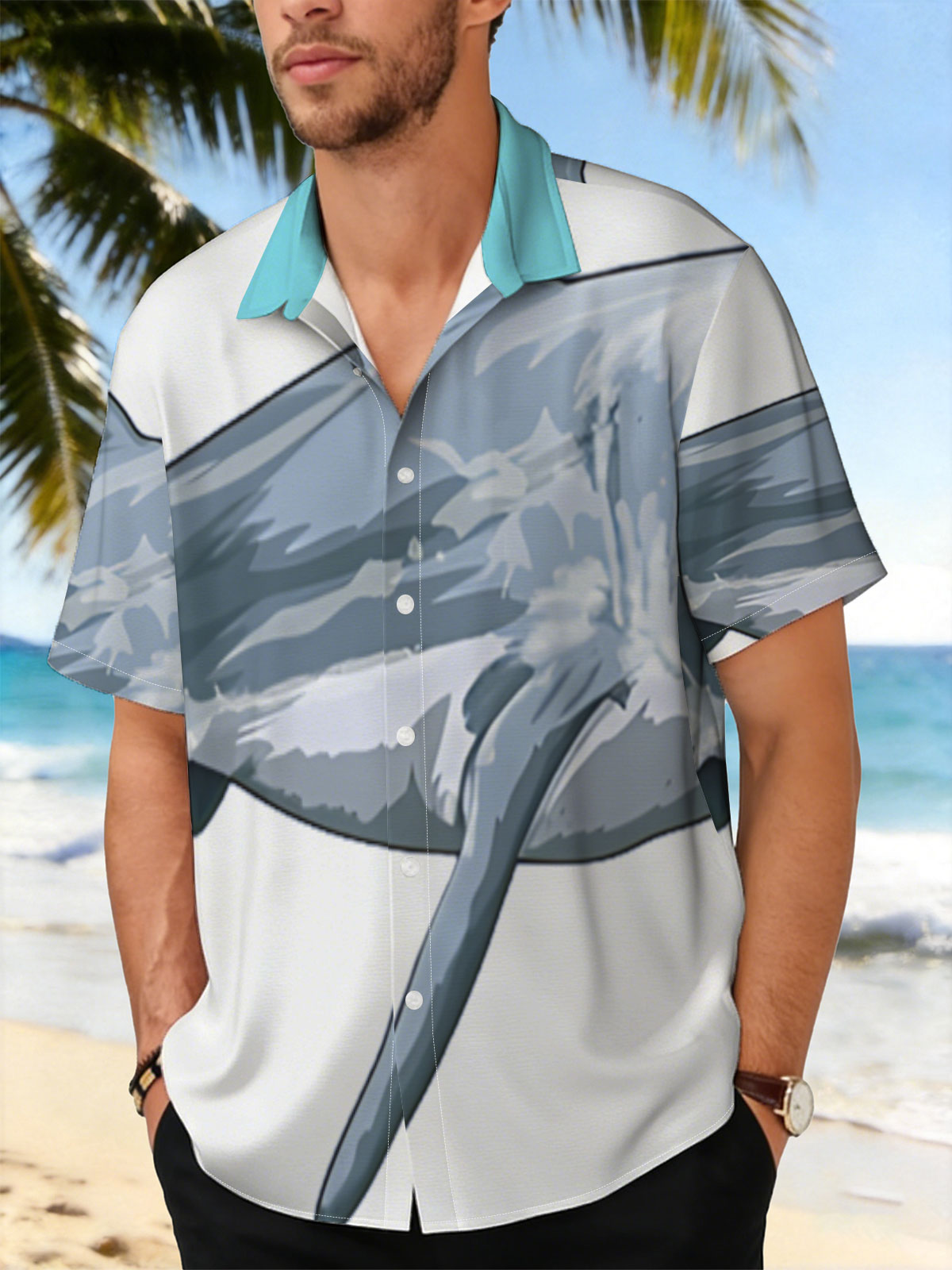 Pirate Shark with Eyepatch and Pipe -  Shirt