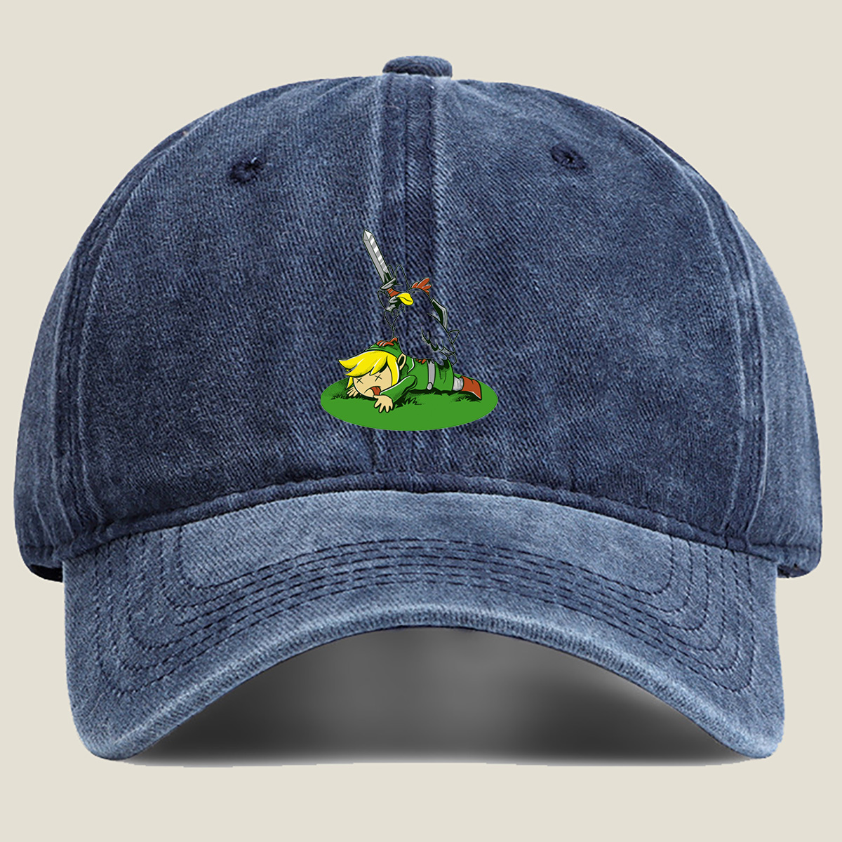 Link and Chicken Warrior - Washed Denim - Baseball Cap