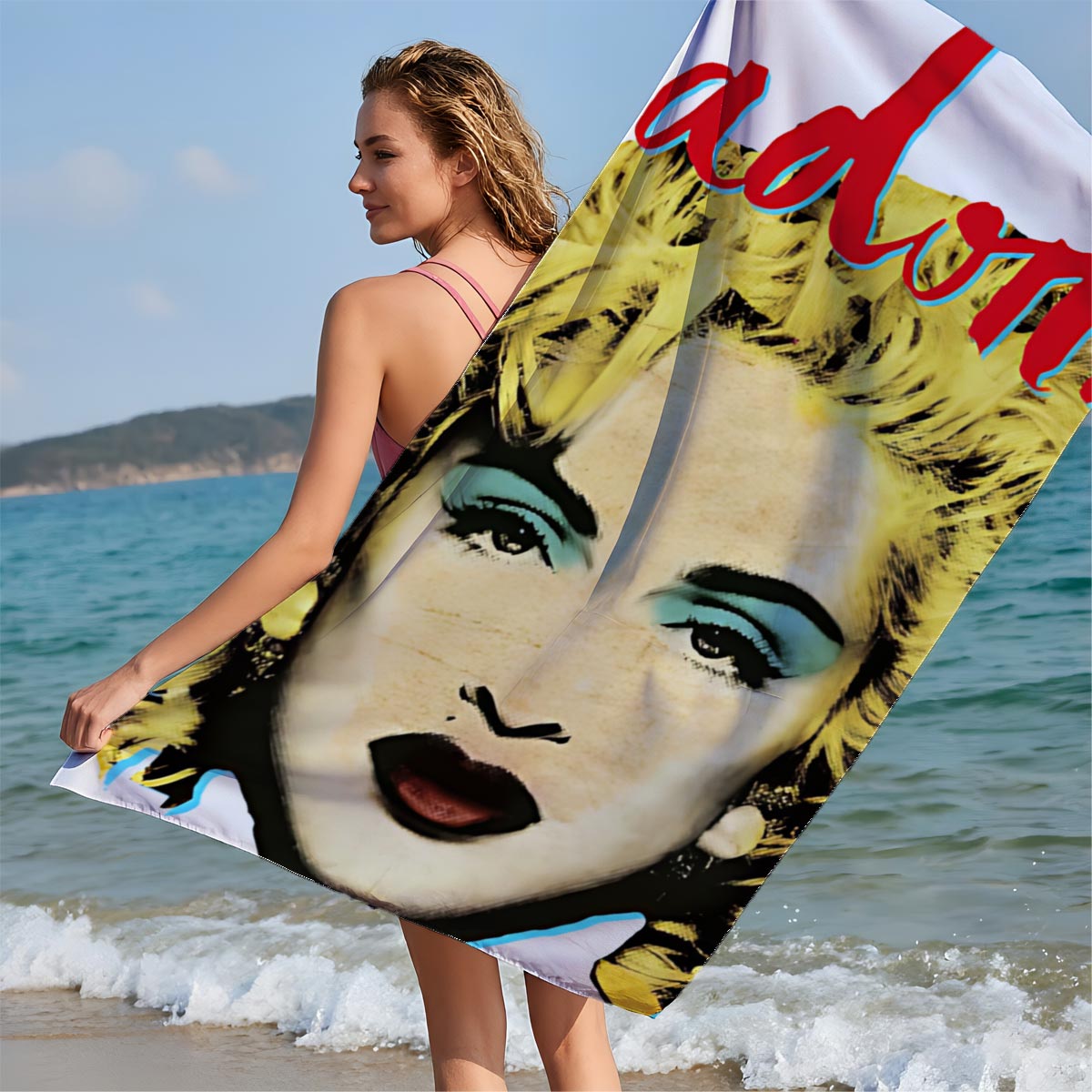 Madonna - Iconic Pop Star Portrait - Beach towels