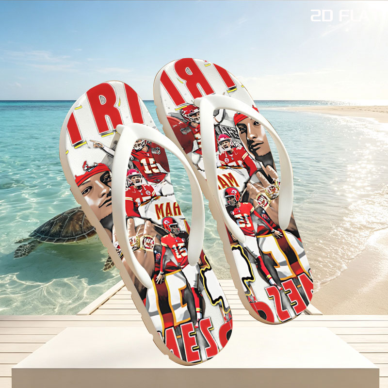 Patrick Mahomes Kansas City Chiefs Football Star Collage -  flip-flops